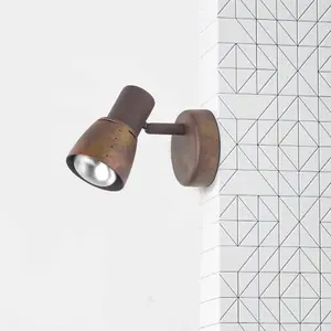 BRILLIANT 39510/56 Spot patere LAVA E14 40w tete orientable. Ampoule non incluse. Dim. H.11cm Ø8cm. metal Coloris cuivre vielli pas cher