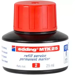 edding MTK 25 navulinkt permanent marker rood - geschikt voor edding permanent markers - gemakkelijk navullen via het capillairsysteem