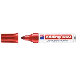 edding - marqueur permanent 550, pointe ogive, rouge pas cher