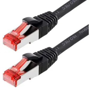 Helos Patchcable s ftp (pimf) cat 6 noir 0,25m - patchcable avec schmalem kn... pas cher