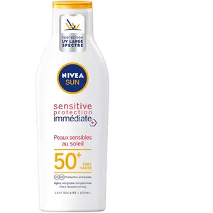 Nivea Sun Sensitive Onmiddellijke Bescherming Zonnemelk SPF50+ 200 ml pas cher