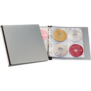 Durable 527701 Classeur 4 Anneaux pour 96 CD/DVD Noir/Argent pas cher