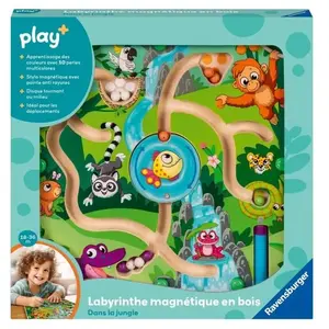 Ravensburger -PLAY + - Labyrinthe magnétique en bois Dans la jungle - ... pas cher