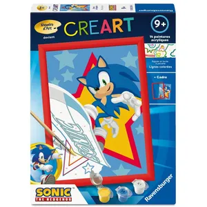 Ravensburger   CreArt Kids 18x24cm   Numéro dArt   Sonic   Kit de pein...