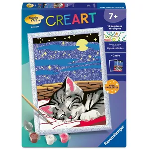 Ravensburger CreArt Kids 18x24cm Numéro dArt Chat rêve Kit de ... pas cher