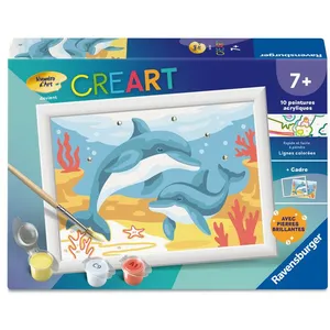Ravensburger   CreArt Kids 13x18cm   Numéro dArt   Dauphins et coraux ...