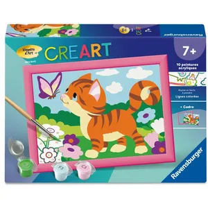 Ravensburger   CreArt Kids 13x18cm   Numéro dArt   Chat avec papillons...