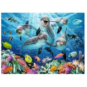 Ravensburger 12000200 12000200 Puzzle dauphins dans le récif de corail 500 pièces pour adultes et enfants à partir de 10 ans