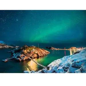 Ravensburger puzzel Noorderlicht bij Bergsfjord - Legpuzzel - 500 stukjes pas cher