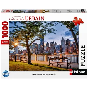 Ravensburger Puzzle 1000 pièces Manhattan au crépuscule, dès 14 ans, Puzzle de qualité supérieure, Collection Évasion, 12001530, Nathan pas cher
