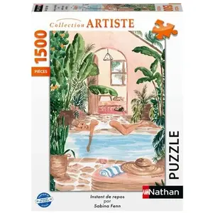 Ravensburger Puzzle 1500 pièces - Nathan - Instant de repos - Intérieur - Mixte - Garantie 2 ans pas cher