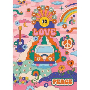 Ravensburger Puzzle 1000 pièces Hippie style / Cha cha Pop, dès 14 ans, Puzzle de qualité supérieure, Collection Artiste, 12001443, Nathan pas cher