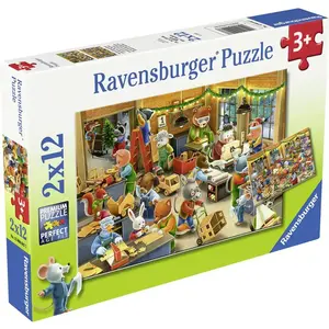 Ravensburger Kinderpuzzle 2x12 Teile - Weihnachtswerkstatt pas cher
