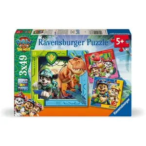 Ravensburger Kinderpuzzle 3x49 Teile - Paw Patrol 3 Dino Movie (147 pièces) pas cher