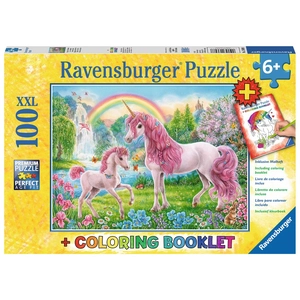 Ravensburger puzzel Eenhoorns - Legpuzzel - 100XXL stukjes met kleurboek pas cher