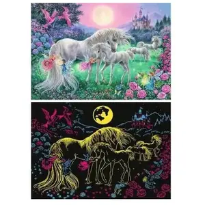 Ravensburger 100 XXL Color Starline Licornes Au Clair De Lune pas cher