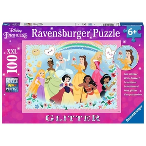 Puzzle 100 pièces Ravensburger - Princesses Disney, à paillettes pas cher