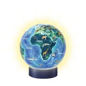 Puzzle globe Ravensburger - Monde, 72 pièces, avec LED pas cher