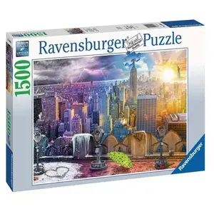 Ravensburger puzzel NY Skyline dag en nacht - Legpuzzel - 1500 stukjes pas cher