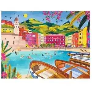 Nathan Puzzle Journée de rêve à Vernazza Nolwenn Denis Collection Carte Blanche 2000 pièces