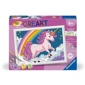 CreArt Kids 18x24cm Licorne Néon, Kit de peinture par numéros Numéro d...