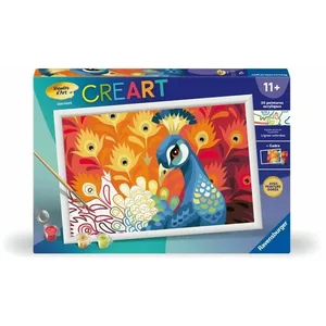 Ravensburger CreArt Kids 31x21cm Paon, Kit de peinture par numéros Numéro d'Art, Dè... pas cher