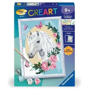 Ravensburger CreArt Kids 18x24cm Licorne fleurie, dès 9 ans, Kit de peinture par nu... pas cher