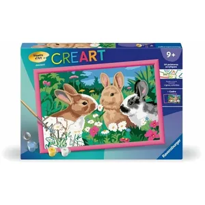Ravensburger CreArt Kids 31x21cm Lapins dans le pré, Kit de peinture par numéros Nu... pas cher