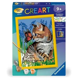 Ravensburger CreArt Kids 18x24cmChat et son compagnon le papillon, Kit de peinture ... pas cher