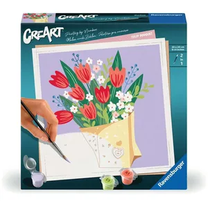 CreArt 20x20 cm Bouquet de tulipes, Loisir créatif, Adulte, Peinture p...