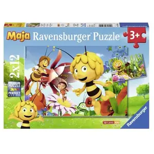 2 Puzzles Ravensburger Maya l'abeille dans le pré des fleurs 2 x 12 pi... pas cher