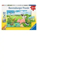 Ravensburger Puzzle - Animaux de la ferme, 2x12 pièces pas cher
