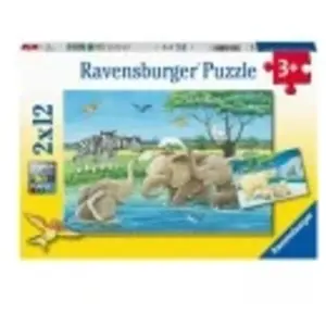 Ravensburger puzzel Jonge dieren uit de hele wereld - 2 x 12 stukjes