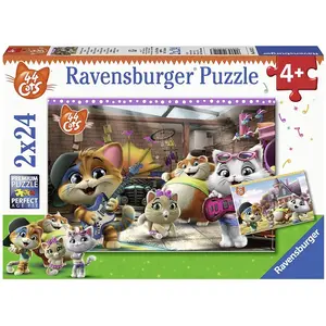 Puzzles 2 x 24 pièces Ravensburger Les 44 Chats jouent de la musique pas cher