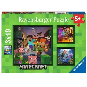 Comparateur de prix : Puzzle enfant 3x49 pièces Ravensburger Biomes de Minecraft