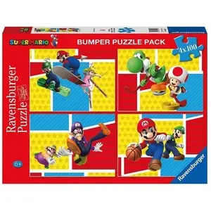 Ravensburger 051953 Super Mario, 4 x 100 Puzzle, 4 puzzles de 42 pièces, âge recommandé 5+