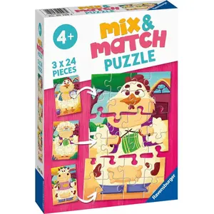 Puzzle 3x24 pièces Ravensburger - Mix&Match Farm Friends pas cher