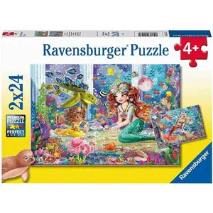 Ravensburger puzzel Betoverende zeemeerminnen  - 2 x 24 stukjes - kinderpuzzel