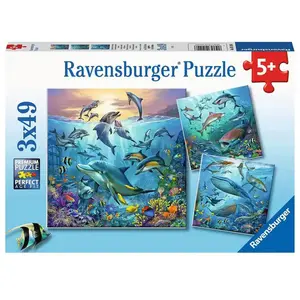 Ravensburger puzzel Dieren in de Oceaan - 3x49 stukjes - kinderpuzzel