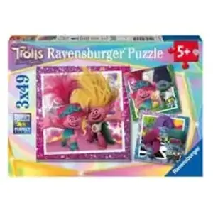 Set 3 puzzles x 49 pièces Ravensburger Trolls 3 pas cher