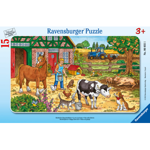 Ravensburger Puzzle cadre - 15 pièces : La vie à la ferme 06035 pas cher