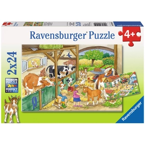 Puzzle 2x24p Journée à la ferme Ravensburger pas cher