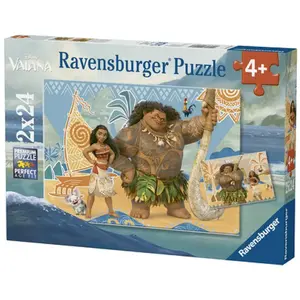 Puzzles 2 x 24 pièces Ravensburger Vaiana et ses amis Disney pas cher