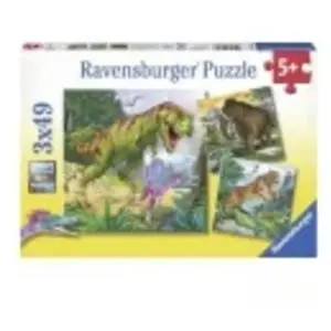 Puzzle Ravensburger - Dinosaures, 3x49 pièces pas cher