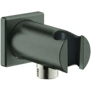 Grohe Rainshower - Wandaansluitbocht met houder, geborsteld Hard Graphite 26659AL0 pas cher