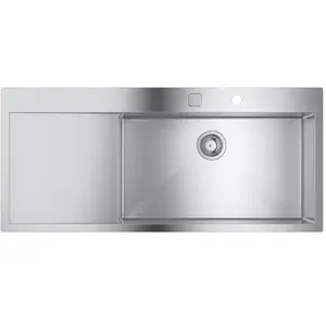Grohe Spoelbakken - K1000 spoelbak met automatische afvoer, 116x52 cm, geborsteld rvs 31582SD1 pas cher