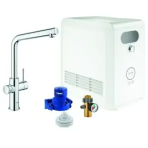 Comparateur de prix : Grohe GROHE mitigeur monocommande à ""L"" BLUE HOME avec système pour ...