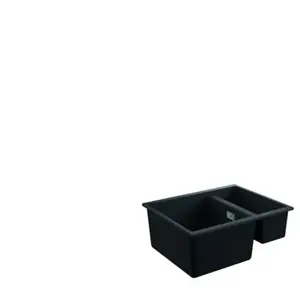 GROHE K500 Composiet 1,5 spoelbak - 55,5cm - Inbouw - Met overloop - Granite Black pas cher