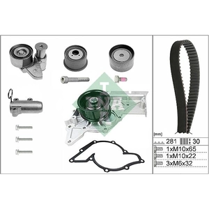 Schaeffler INA Pompe à eau + kit de courroie de distribution pour AUDI: A6, A4, A8 (Ref: 530 0480 30)