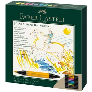 Comparateur de prix : Faber-Castell Faber Castell Ensemble De Crayons Pitt Artist Dual Marker 10 Couleurs